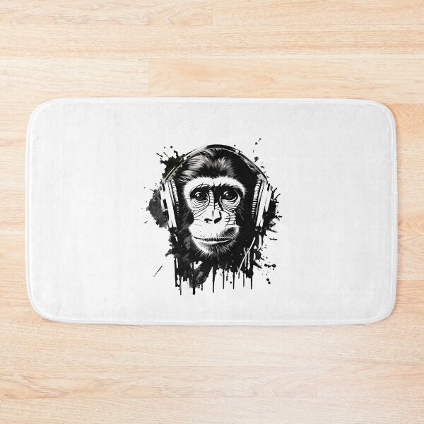 Item preview, monkey wearing headphones  designed and sold by DeluxBee.