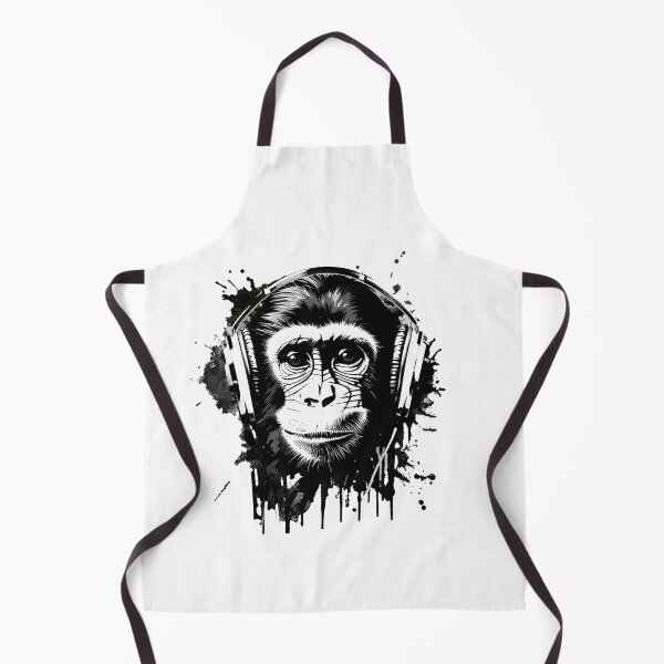 Item preview, monkey wearing headphones designed and sold by DeluxBee.