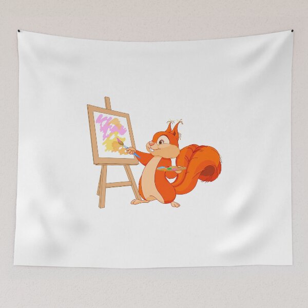 Item preview, Cartoon Painting Of Squirrel painting on canvas designed and sold by Creativeanus.