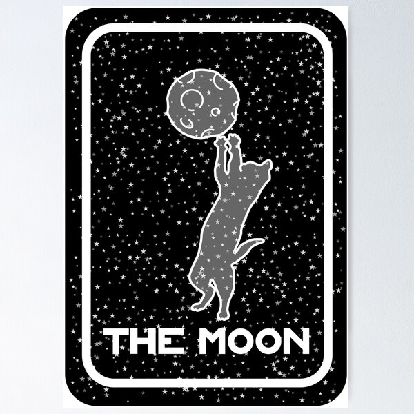 Item preview, TAROT CARD THE MOON GALAXY CATS CARDS EDITION designed and sold by StudioNola.