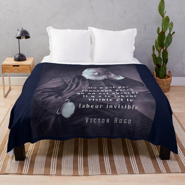 Item preview, Victor Hugo portrait and  quote: On n’est pas inoccupé parce qu’on est absorbé. designed and sold by artbleed.