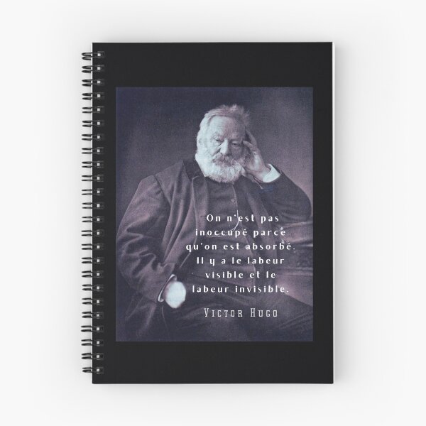 Item preview, Victor Hugo portrait and  quote: On n’est pas inoccupé parce qu’on est absorbé. designed and sold by artbleed.