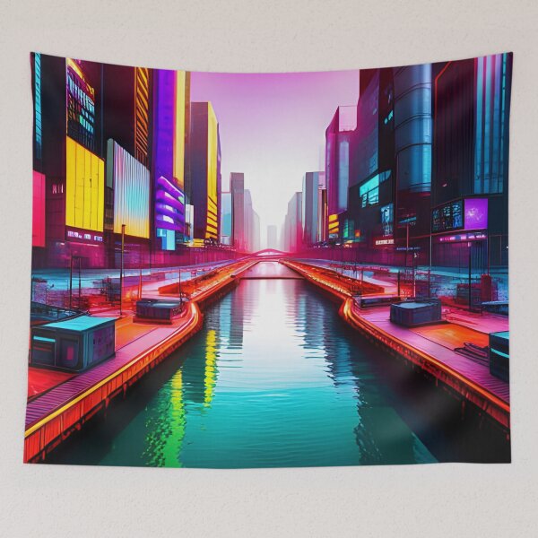 Item preview, Future City On A Canal designed and sold by Ink Art Design.