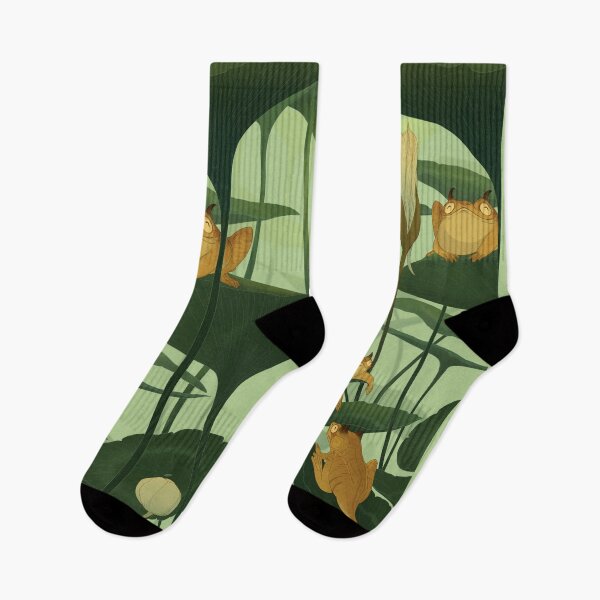 Item preview, Cute chillin' anime frogs plant design designed and sold by Lipkoshop.