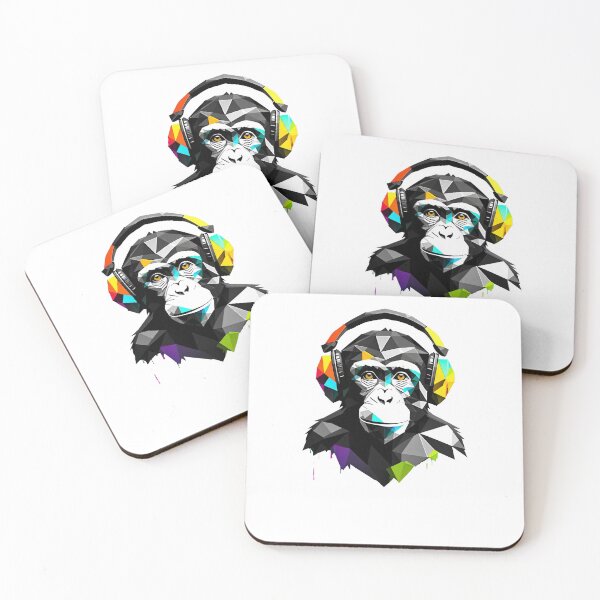 Item preview, monkey wearing headphones  designed and sold by DeluxBee.