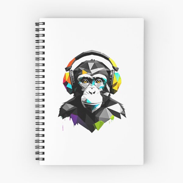 Item preview, monkey wearing headphones  designed and sold by DeluxBee.