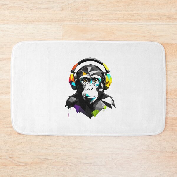 Item preview, monkey wearing headphones  designed and sold by DeluxBee.