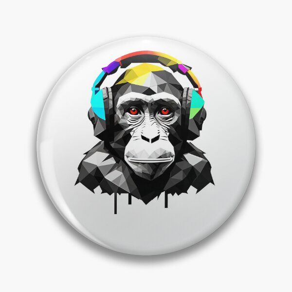 Item preview, monkey wearing headphones  designed and sold by DeluxBee.