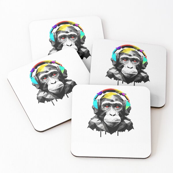 Item preview, monkey wearing headphones  designed and sold by DeluxBee.