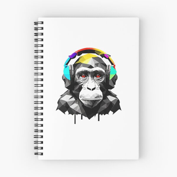 Item preview, monkey wearing headphones  designed and sold by DeluxBee.