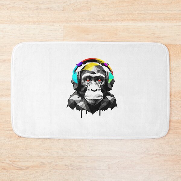 Item preview, monkey wearing headphones  designed and sold by DeluxBee.