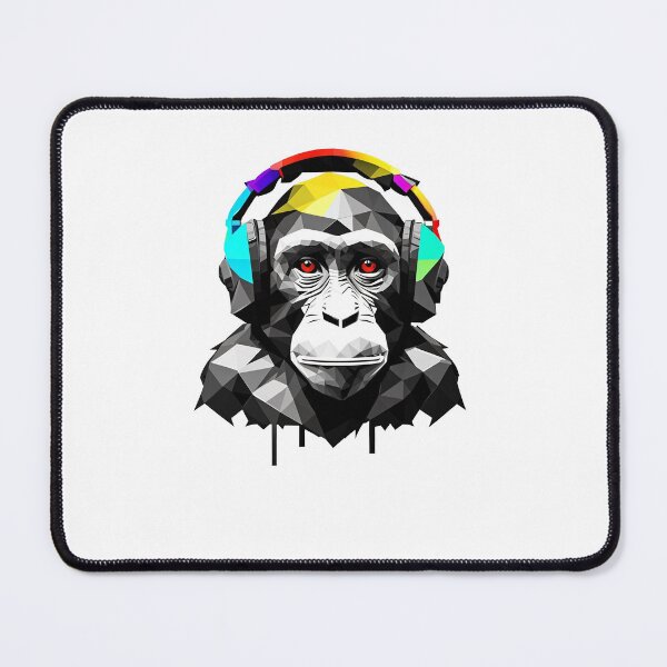 Item preview, monkey wearing headphones designed and sold by DeluxBee.