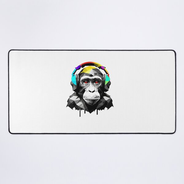Item preview, monkey wearing headphones designed and sold by DeluxBee.