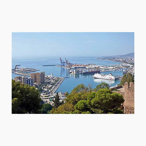 Item preview, Malaga port from Gibralfaro designed and sold by paulboizot.