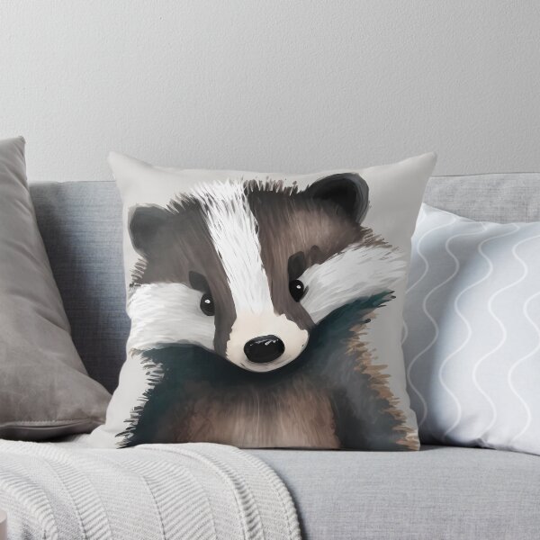 Item preview, Nursery Badger Pillow  designed and sold by TonizToonz.