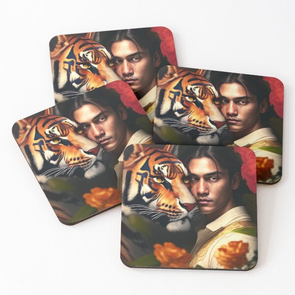 Item preview, man and tiger digital art designed and sold by artedigitaluy.