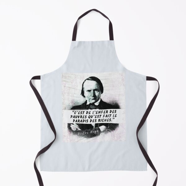 Item preview, Victor Hugo portrait and quote: C'est de l'enfer des pauvres qu'est fait le paradis des riches designed and sold by artbleed.