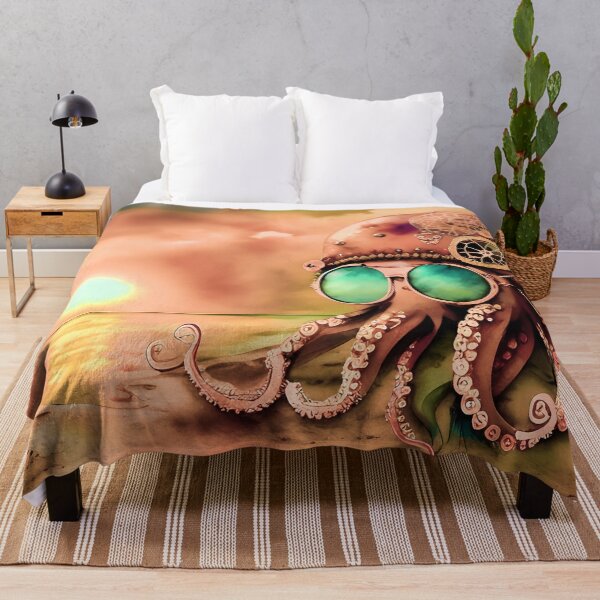 Item preview, Steampunk Inspired Cute Octopus Dusty Pink Aesthetic Metallic Look - AI Art 4 of 8 designed and sold by Beachy.