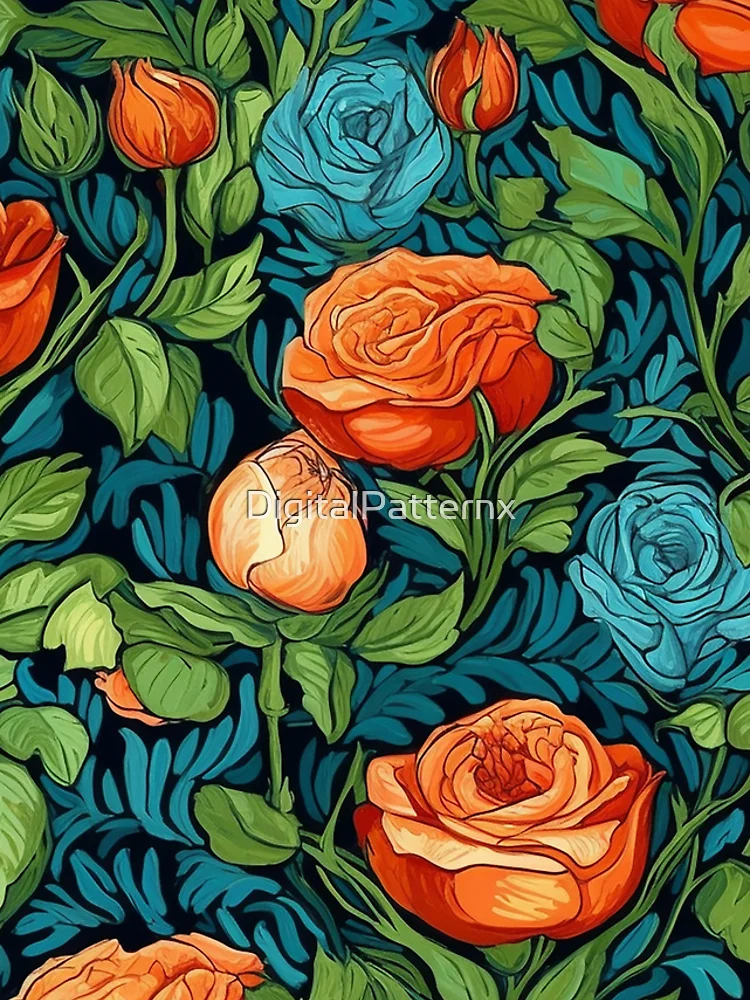 Thumbnail 4 of 4, iPhone Case, Van Gogh Roses Pattern 2 designed and sold by DigitalPatternx.