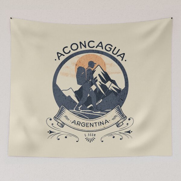 Item preview, Aconcagua Mountain | Hiking & Trekking | Vintage Style designed and sold by Tee-Craftify.