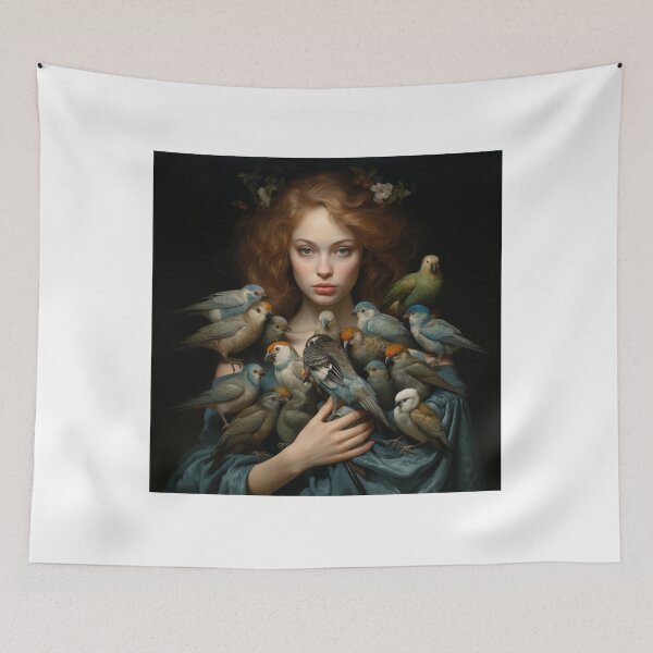 Item preview, Beauty woman with birds  designed and sold by SmileshareShop.