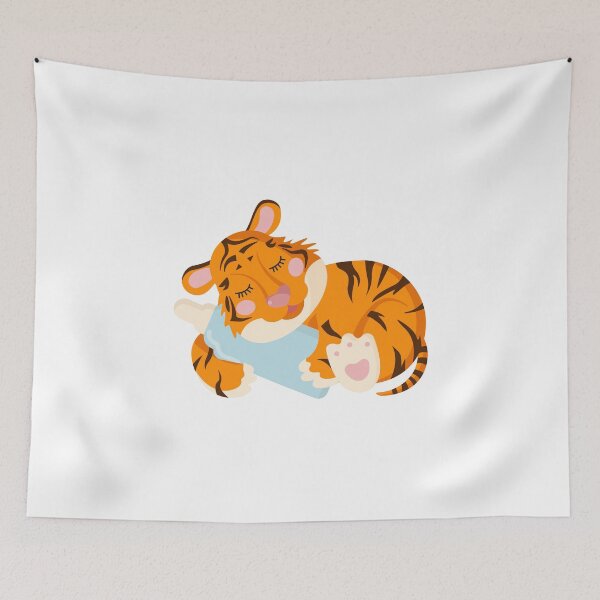 Item preview, Cute little Tiger is sleeping cuddle with the baby's bottle designed and sold by Creativeanus.