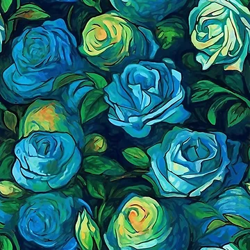 Artwork thumbnail, Van Gogh Roses Pattern 5 by DigitalPatternx