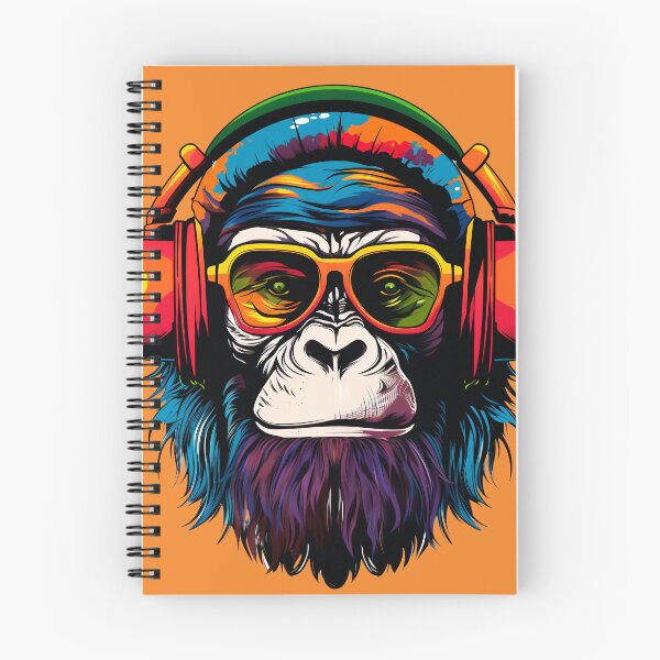 Item preview, Colorful monkey head with headphones designed and sold by titur.
