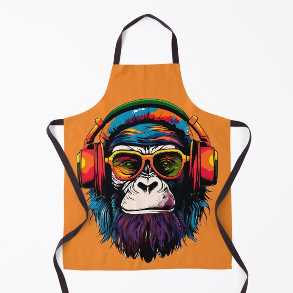 Item preview, Colorful monkey head with headphones designed and sold by titur.
