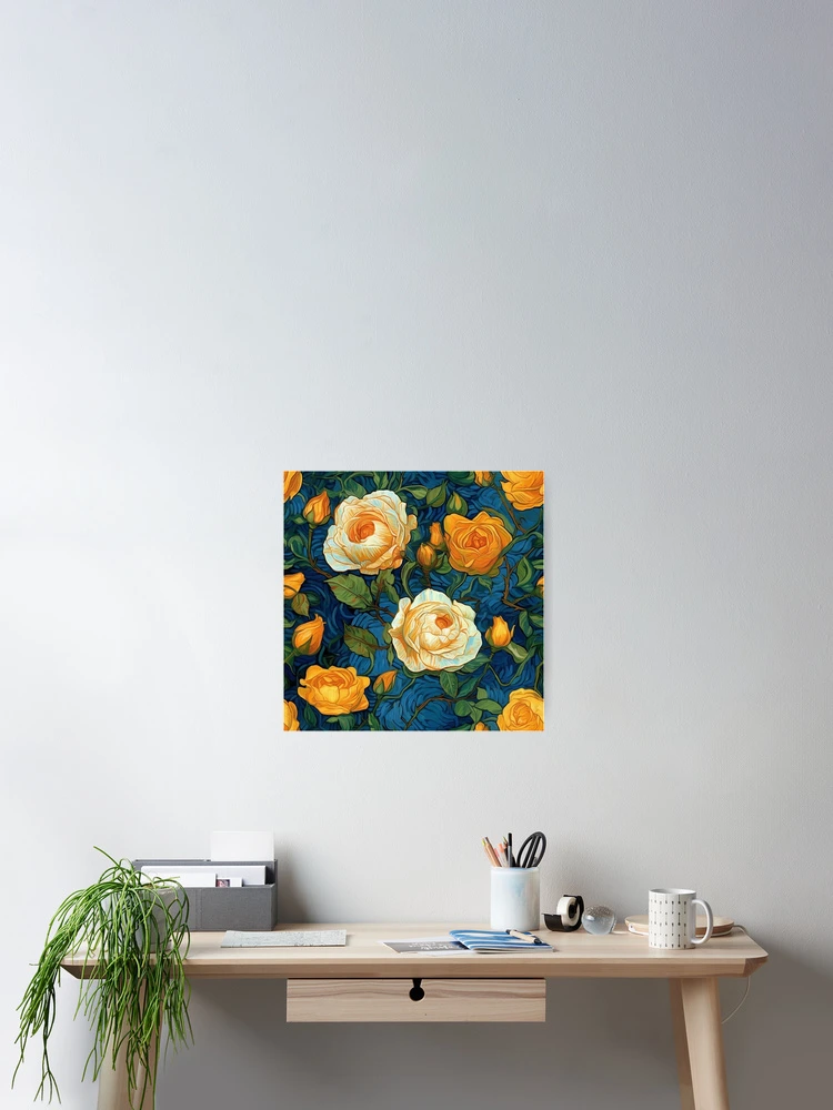 Thumbnail 2 of 3, Poster, Van Gogh Roses Pattern 6 designed and sold by DigitalPatternx.