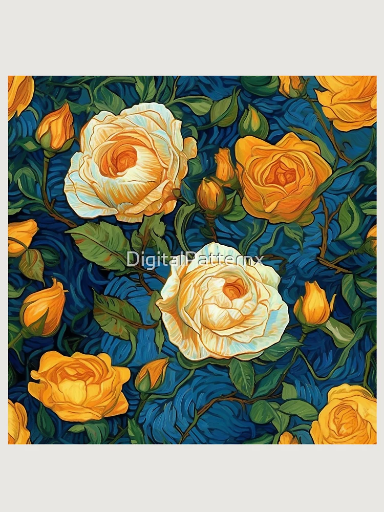 Thumbnail 6 of 6, Premium Oversized Sweatshirt, Van Gogh Roses Pattern 6 designed and sold by DigitalPatternx.