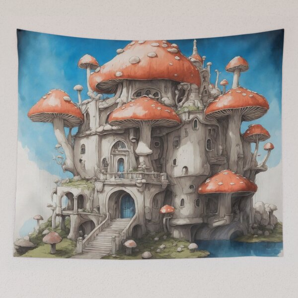 Item preview, Enchanting Mushroom Castle: A Whimsical Fungal Fantasy 19 designed and sold by TheTechnoCanvas.