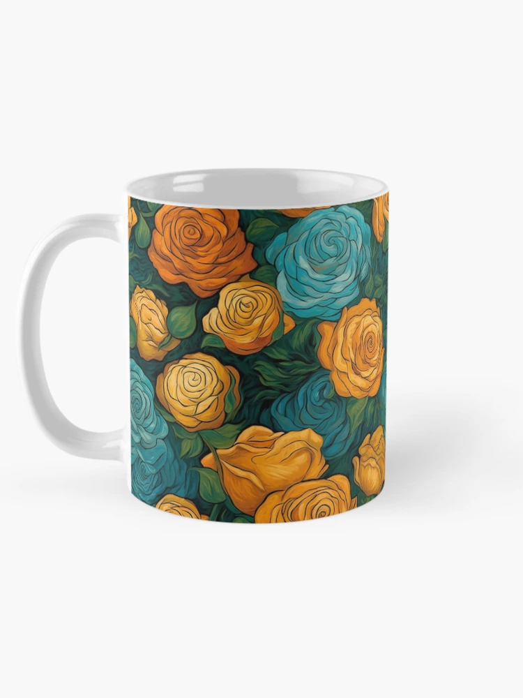 Thumbnail 5 of 6, Coffee Mug, Van Gogh Roses Pattern 7 designed and sold by DigitalPatternx.