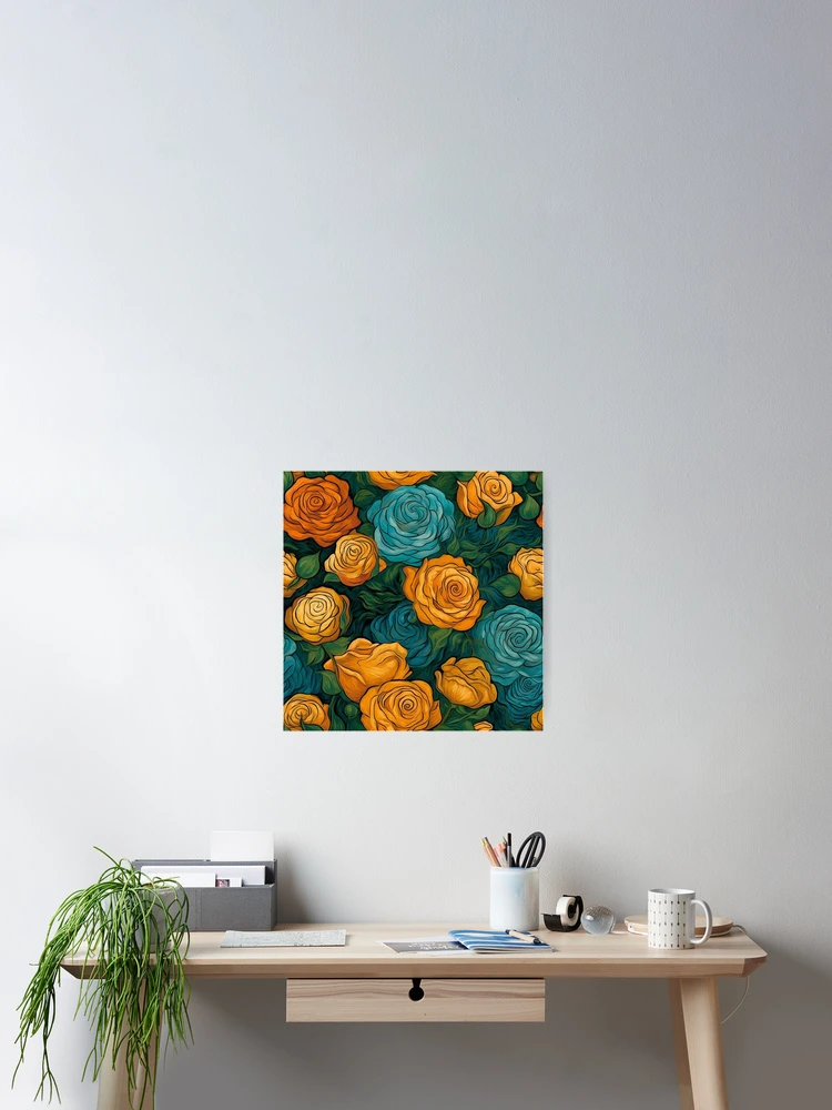 Thumbnail 2 of 3, Poster, Van Gogh Roses Pattern 7 designed and sold by DigitalPatternx.