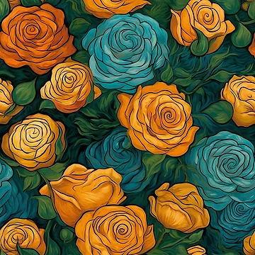 Artwork thumbnail, Van Gogh Roses Pattern 7 by DigitalPatternx