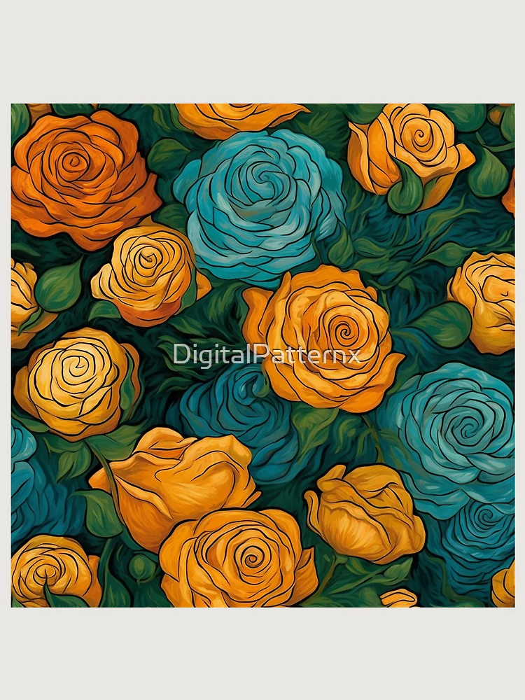 Thumbnail 6 of 6, Premium Oversized Hoodie, Van Gogh Roses Pattern 7 designed and sold by DigitalPatternx.