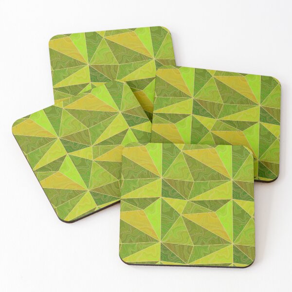 Item preview, Abstract green, lime and yellow 3d low polygonal marbled pattern designed and sold by Osting.