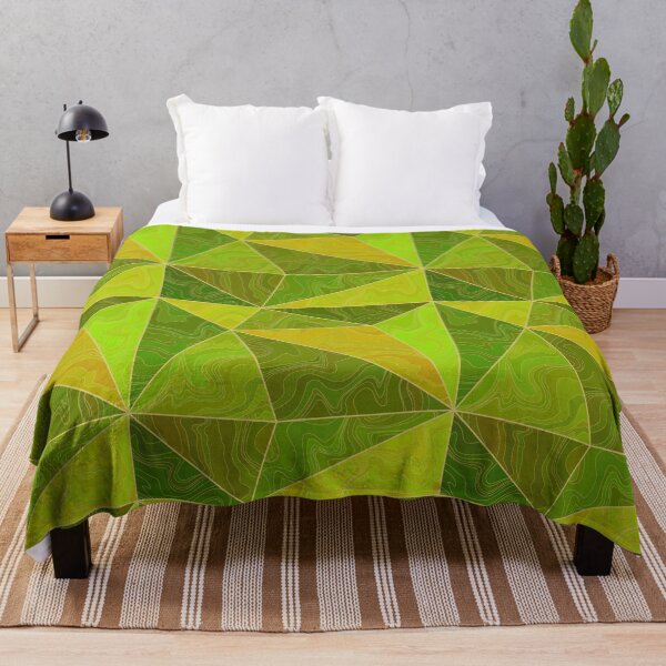 Item preview, Abstract green, lime and yellow 3d low polygonal marbled pattern designed and sold by Osting.