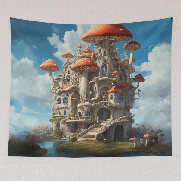 Item preview, Enchanting Mushroom Castle: A Whimsical Fungal Fantasy 20 designed and sold by TheTechnoCanvas.