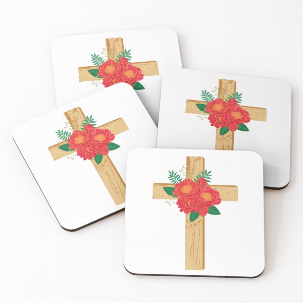 Item preview, Baptism cross with flowers. designed and sold by Mallva.