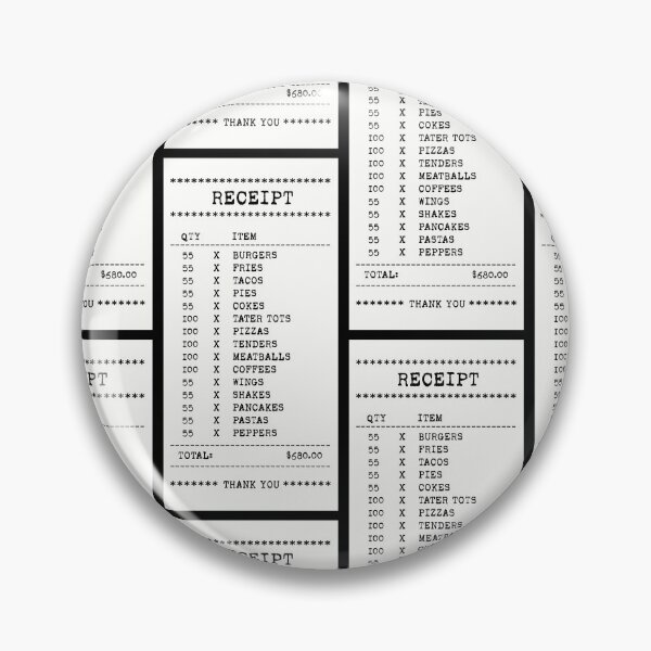 Item preview, 55 Burgers Receipt designed and sold by Chalene Warner.