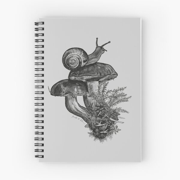 Item preview, Snail on mushrooms sketch designed and sold by Jennah Dieleman.