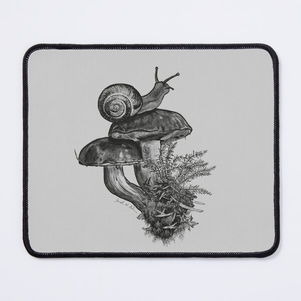 Item preview, Snail on mushrooms sketch designed and sold by Jennah Dieleman.