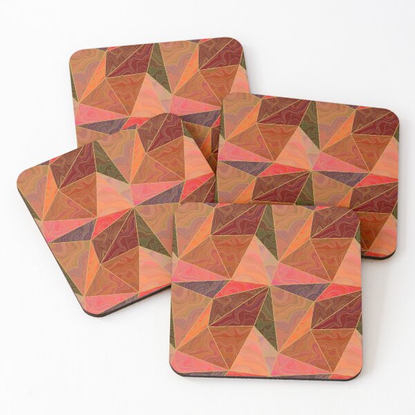 Item preview, Abstract orange, brown, purple, red 3d low polygonal marbled pattern designed and sold by Osting.