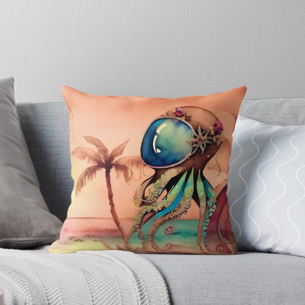 Item preview, Steampunk Inspired Cute Octopus Dusty Pink Aesthetic Metallic Look - AI Art 8 of 8 designed and sold by Beachy.