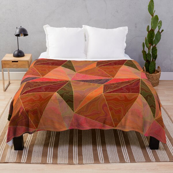 Item preview, Abstract orange, brown, purple, red 3d low polygonal marbled pattern designed and sold by Osting.
