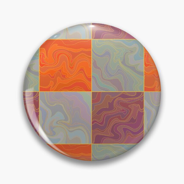 Aperçu de l'œuvre Motif abstrait en pierre de marbre ondulé à carreaux orange, violet et gris créée et vendue par Osting.