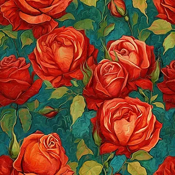 Artwork thumbnail, Van Gogh Roses Pattern 9 by DigitalPatternx
