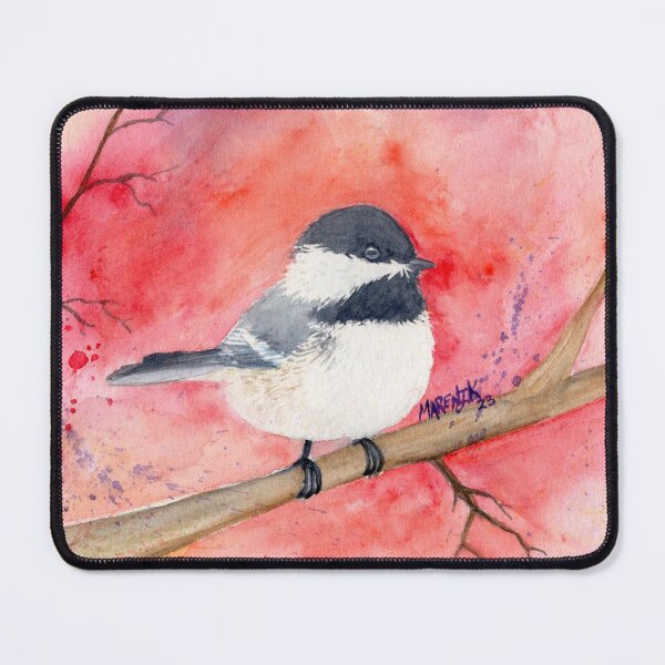 Item preview, Chickadee On Red designed and sold by MarenPaintsJoy.