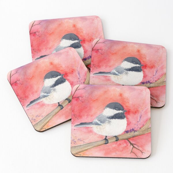 Item preview, Chickadee On Red designed and sold by MarenPaintsJoy.